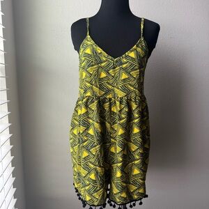 Beulah Yellow and Black Patterned Dress